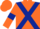 Orange, Dark Blue cross belts and armlets