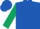 ROYAL BLUE, dark green sleeves, royal blue cap
