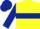 Yellow, Dark Blue hoop, sleeves and cap