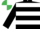 Black, White hoops, Black sleeves, Emerald Green and White quartered cap