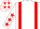 White, Red braces, White sleeves, Red stars and stars on cap