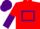 Red, Purple hollow box, halved sleeves, Purple cap