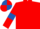 Red, Royal blue armlets, quartered cap