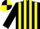 BLACK & YELLOW STRIPES, black sleeves, quartered cap