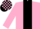 PINK, black panel, check cap