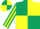DARK GREEN and YELLOW (quartered), striped sleeves