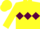 Yellow, Maroon triple diamond