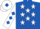 Royal Blue, White stars, White sleeves, Royal Blue diamonds, White cap, Royal Blue diamond
