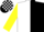 White and Black (halved horizontally), check cap, Yellow sleeves