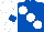 Royal Blue, large White spots, White sleeves, Royal Blue armlets, White cap