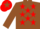 Brown, Red stars, Brown sleeves, Red cap, Brown star