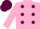 Pink, Maroon spots, Pink sleeves, Maroon cap
