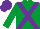 Emerald Green, Purple cross belts, Purple cap