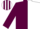 MAROON & WHITE HALVED, maroon sleeves, striped cap