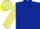 Dark Blue, Yellow and White striped sleeves and cap