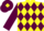 YELLOW & MAROON DIAMONDS, maroon slvs, yellow armlet,maroon cap,yellow diamond