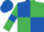 Royal Blue and Emerald Green (quartered), Emerald Green sleeves, Royal Blue armlets