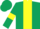 Dark Green, Yellow stripe and armlets