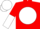 RED, WHITE disc, halved sleeves, WHITE cap