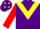 Purple, Yellow chevron, Red sleeves, Purple cap, Yellow diamonds