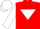Red, white inverted triangle, sleeves and cap