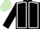BLACK, white seams, light green cap