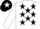 White, Black stars, Black cap, White star
