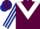 Maroon, White chevron, Dark Blue and White striped sleeves, Maroon and Dark Blue striped cap