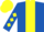 Royal Blue, Yellow stripe, diamonds on sleeves, Yellow cap