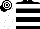 Black, White hoops and sleeves, hooped cap