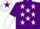 Purple, White stars, halved sleeves, White cap, Purple star