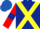 Dark Blue, Yellow cross belts, Red sleeves, Dark Blue armlets, Royal Blue cap