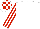 WHITE, red striped sleeves, check cap