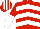 RED & WHITE CHEVRONS, halved sleeves, striped cap