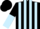 Black and Light Blue stripes, halved sleeves, Black cap