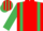 Red, Emerald Green braces and sleeves, Red and Emerald Green striped cap
