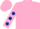 PINK, dark blue spots on sleeves, pink cap