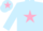 LIGHT BLUE, pink star, light blue cap, pink star