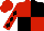 Red and Black (quartered), diamonds on sleeves