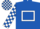 Royal Blue, White hollow box, checked sleeves and cap