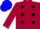 CLARET, ETON BLUE spots on body, BLUE cap