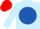 LIGHT BLUE, ROYAL BLUE disc, RED cap