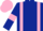 Dark Blue, Pink braces, armlets and cap