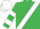 EMERALD GREEN, white sash, hooped sleeves, white cap