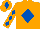 Orange, Royal Blue diamond, diamonds on sleeves, Orange cap, Royal Blue diamond