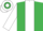 EMERALD GREEN, white panel & sleeves, hooped cap