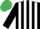 BLACK & WHITE STRIPES, emerald green cap
