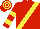 Red, Yellow sash, hooped sleeves and cap