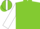APPLE GREEN, white sleeves, black cap, white stripe