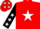 RED, white star, black sleeves, white stars, red cap, white stars